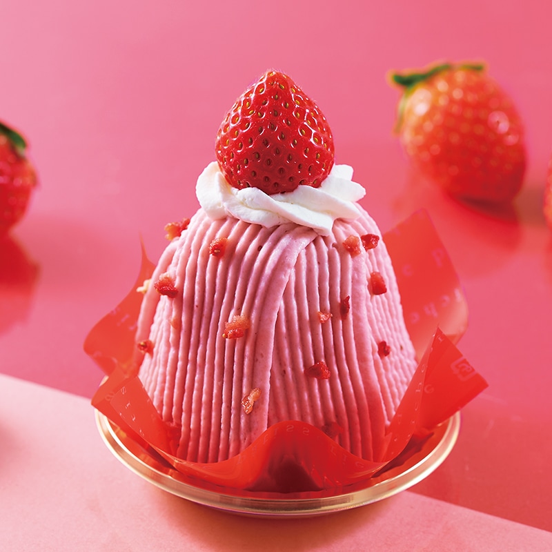 Strawberry & White Peach Mont Blanc