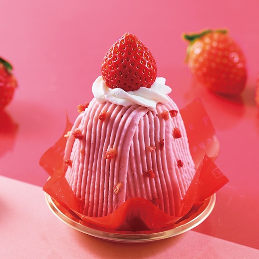 [C592] Strawberry & White Peach Mont Blanc