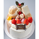 [G724] Xmas Half & Half Cake 17cm